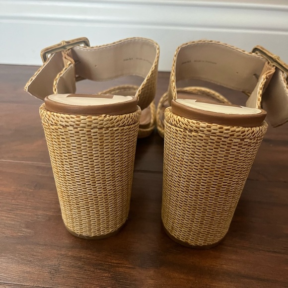Dolce Vita Onnie Raffia Bamboo Square Toe Heel/Sandal-Size 9.5 - Picture 6 of 10